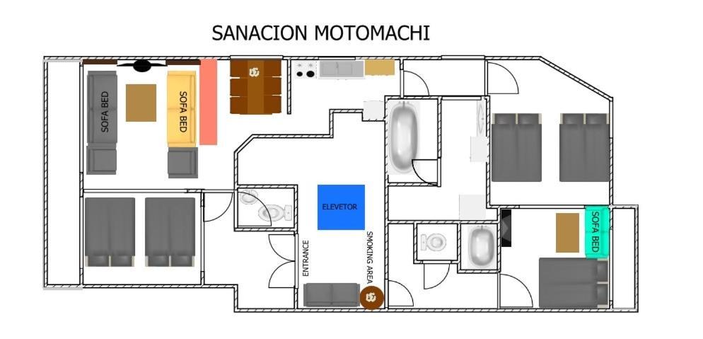 Sanacion Motomachi 7 なんばで150平米の広々空間 最大14名 Netflix見れます Apartamento Osaca Exterior foto